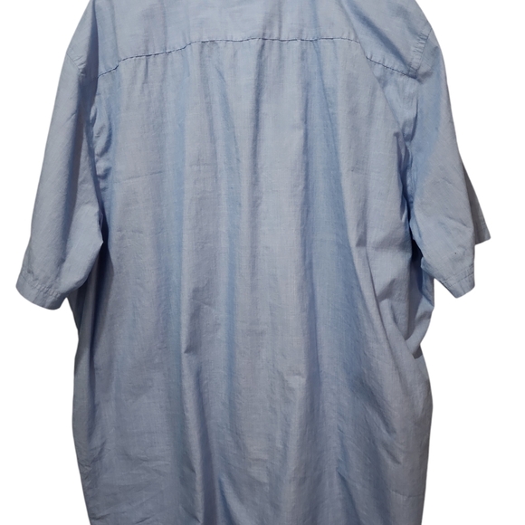 Croft and Barrow Men's 3XLTALL button up blue shirt with collar shirt sleeve - Picture 5 of 8